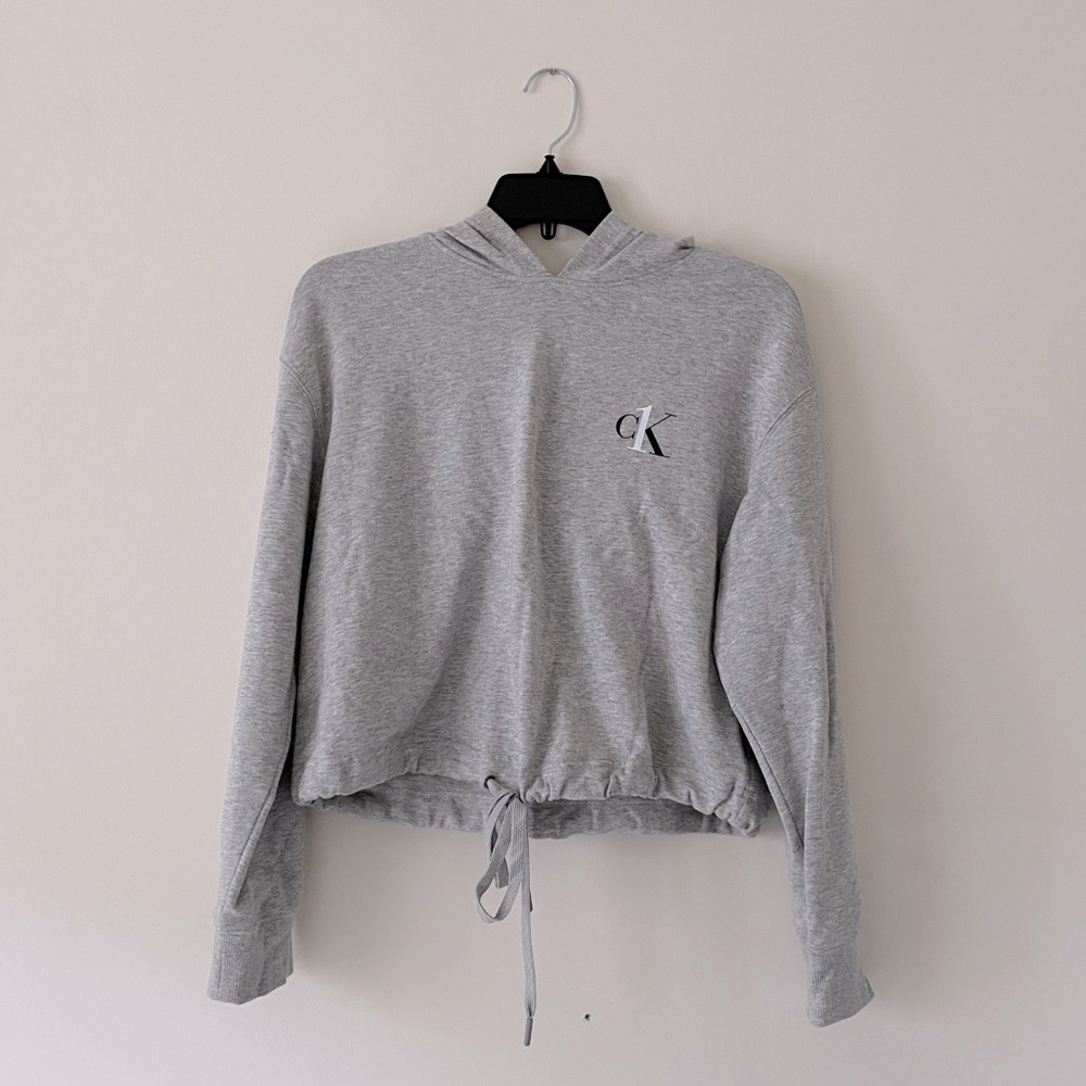 CALVIN KLEIN CK One Lounge Logo Drawstring Grey Hoodie
